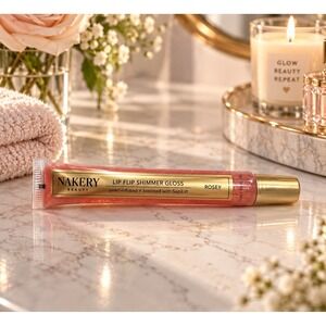 Nakery Beauty Lip Flip Shimmer Gloss Rosey Pearl Infused SepiLift Pink 15ml